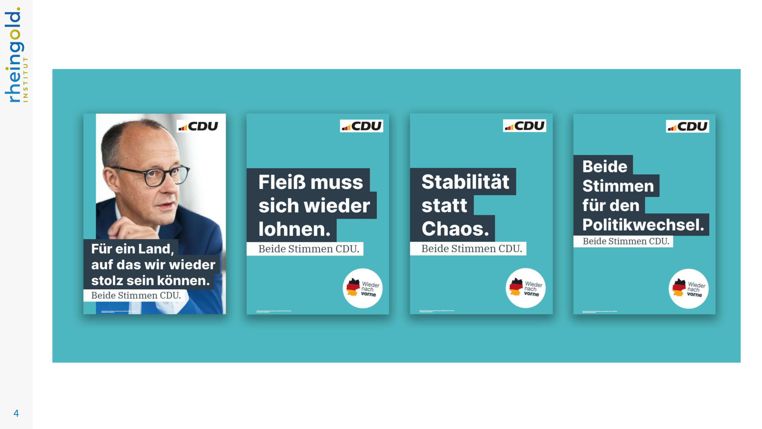 Beispiele der Plakate für die Bundestagswahl 2025 von der CDU
