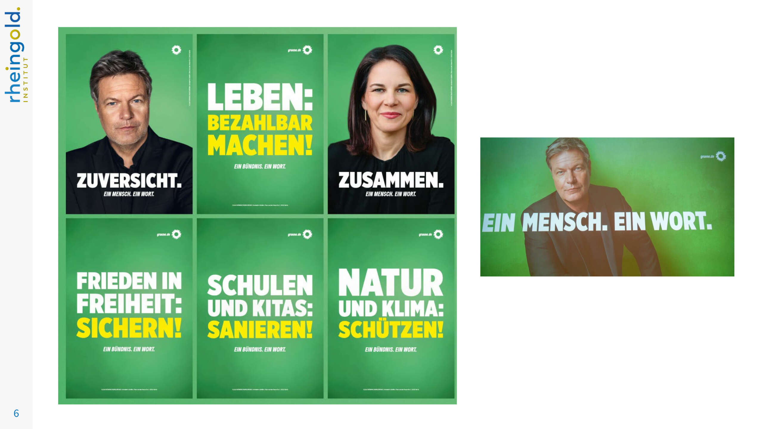 Beispiele der Plakate für die Bundestagswahl 2025 von Bündnis 90/Die Grünen