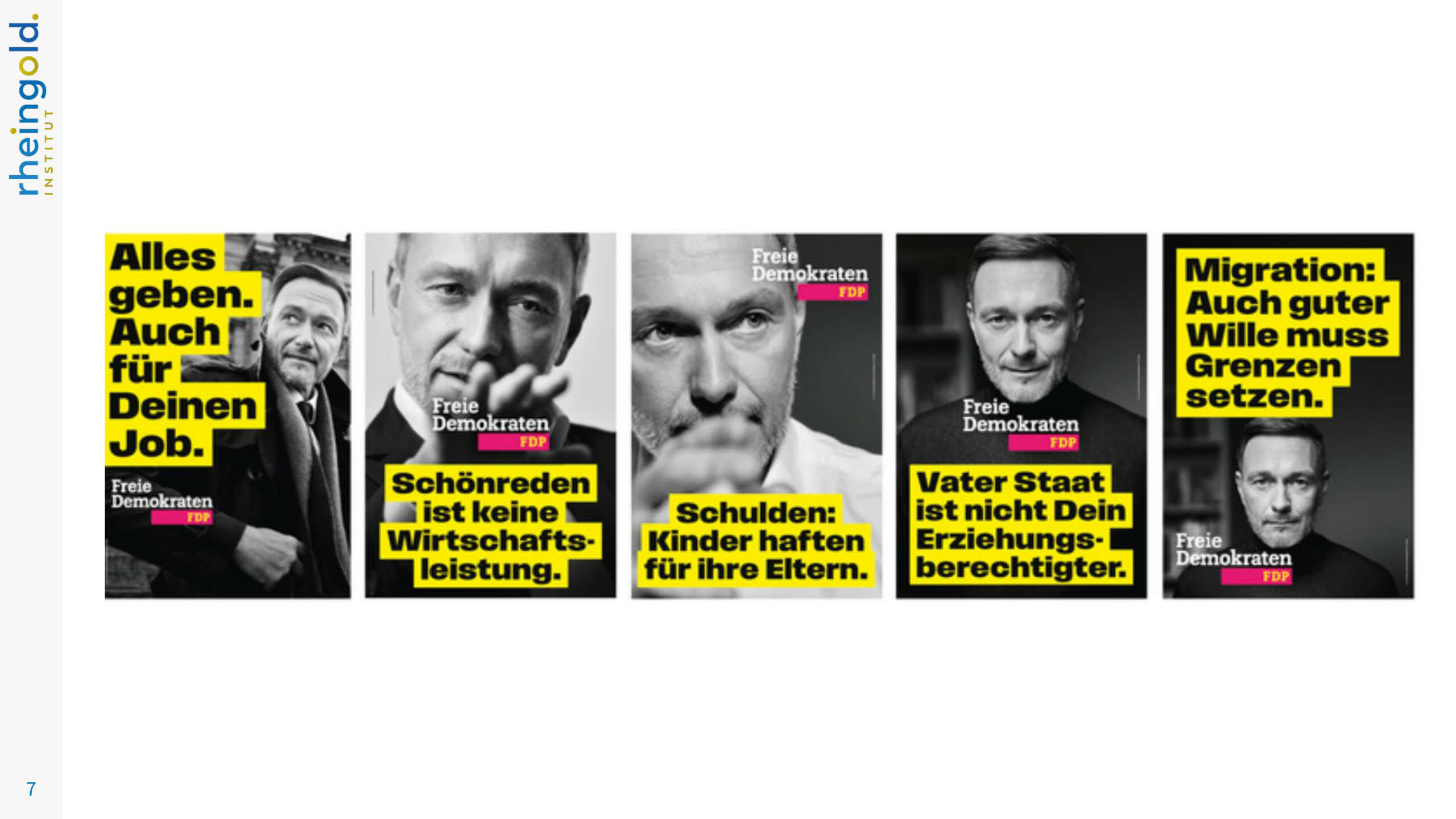 Beispiele der Plakate für die Bundestagswahl 2025 von der FDP